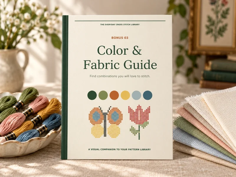 Illustrative digital product mockup of the Color & Fabric Guide