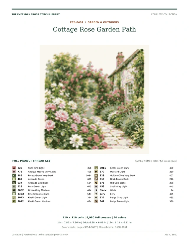 Actual PDF overview for Cottage Rose Garden Path: Garden & Outdoors
